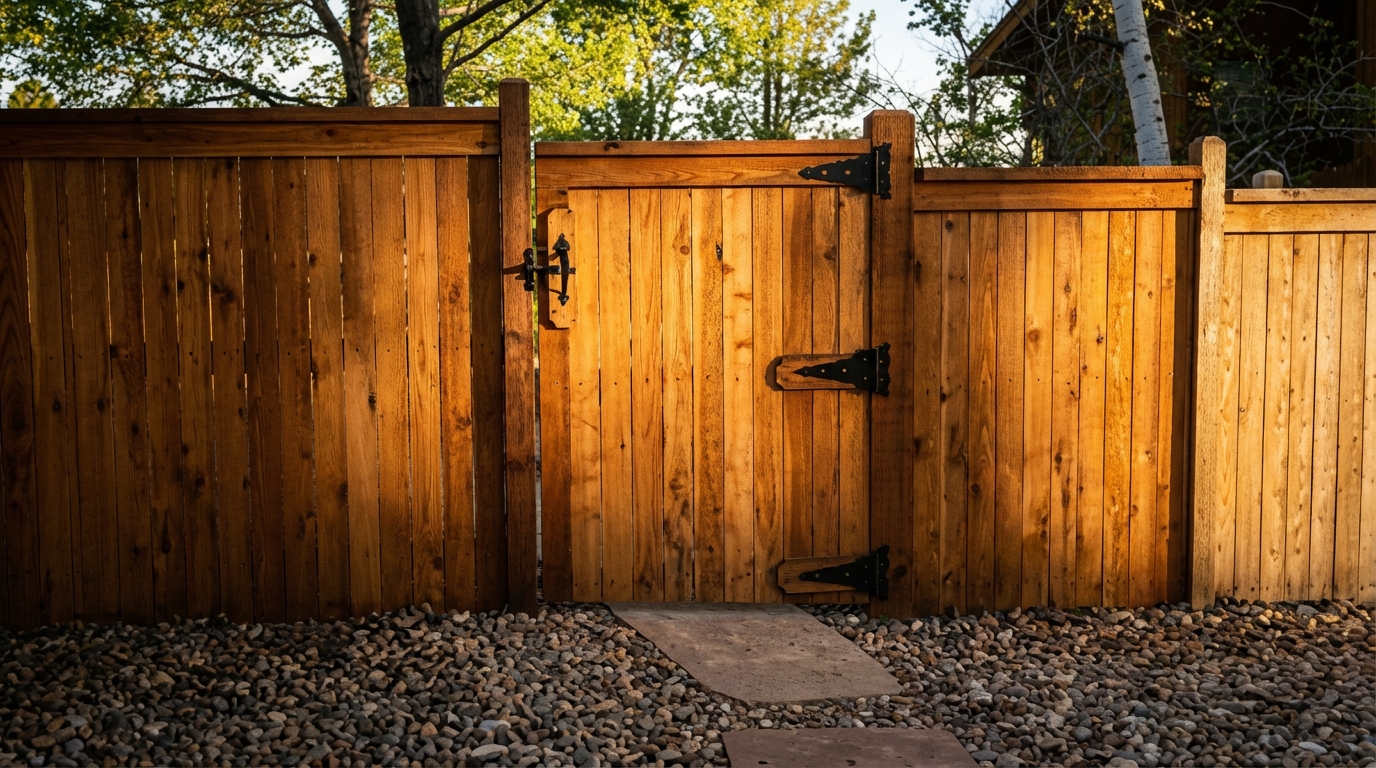 Fence staining project in Boulder County